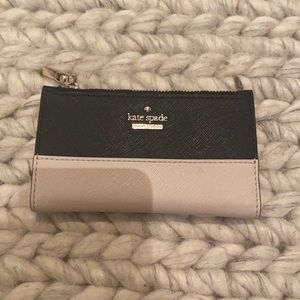 Kate Spade tan and black wallet